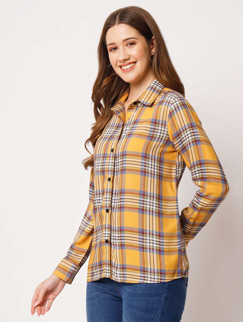 women checkered regular fit long sleeve shirt - 21599616 -  Standard Image - 1