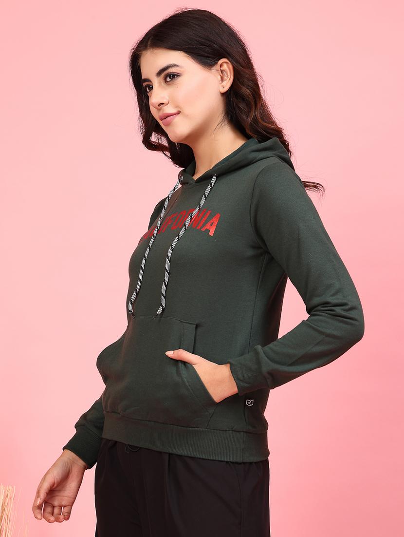 women chest print hooded sweatshirt - 21600063 - Standard Image - 1