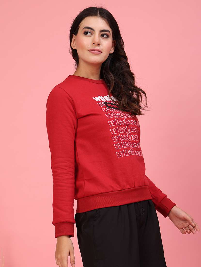 women printed round neck sweatshirt - 21600064 - Standard Image - 1