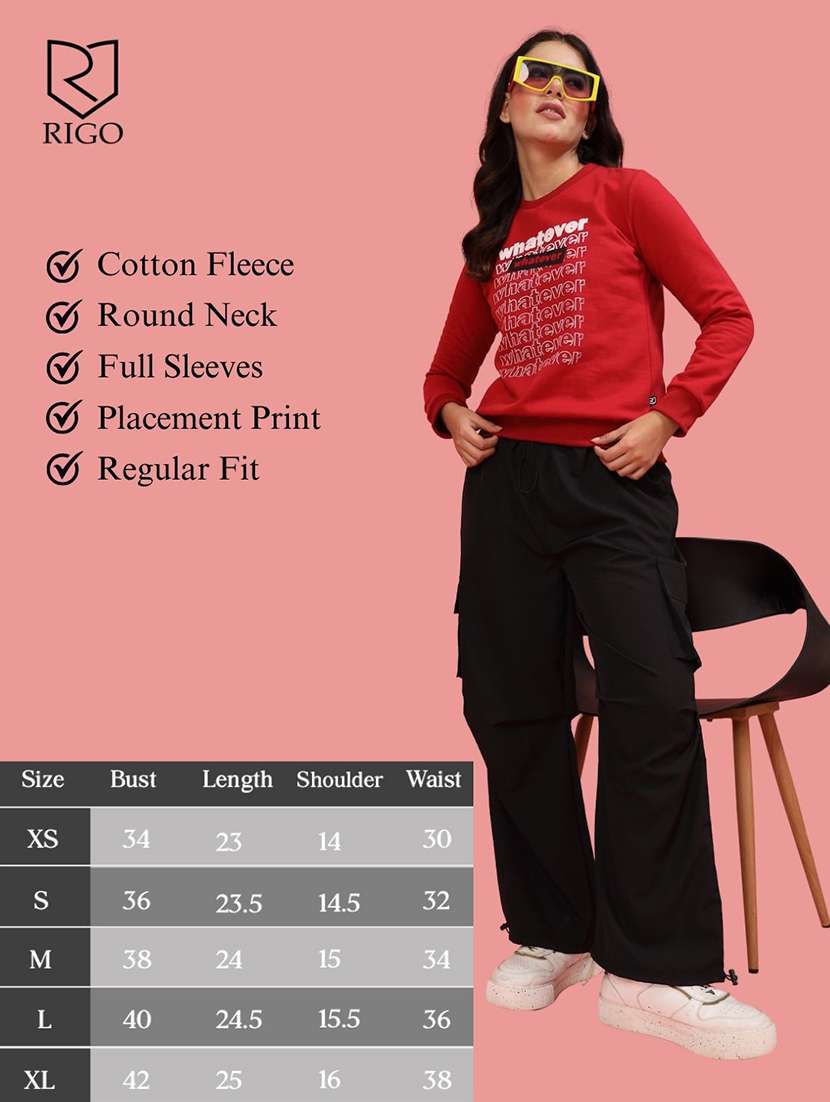 women printed round neck sweatshirt - 21600064 - Standard Image - 4