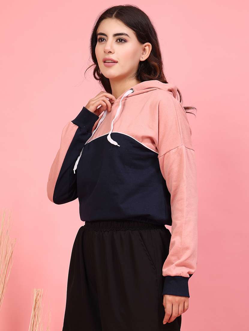 women color blocked long sleeve sweatshirt - 21600068 -  Standard Image - 1