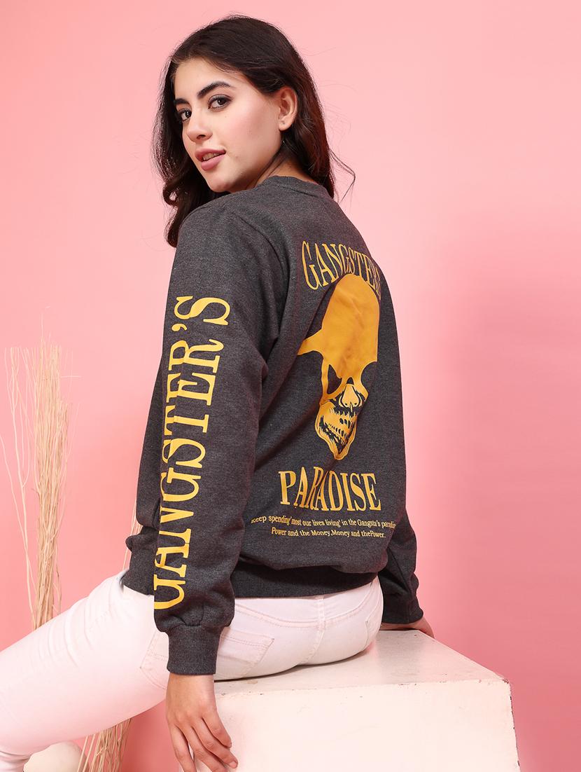 women back print long sleeve sweatshirt - 21600075 - Standard Image - 4