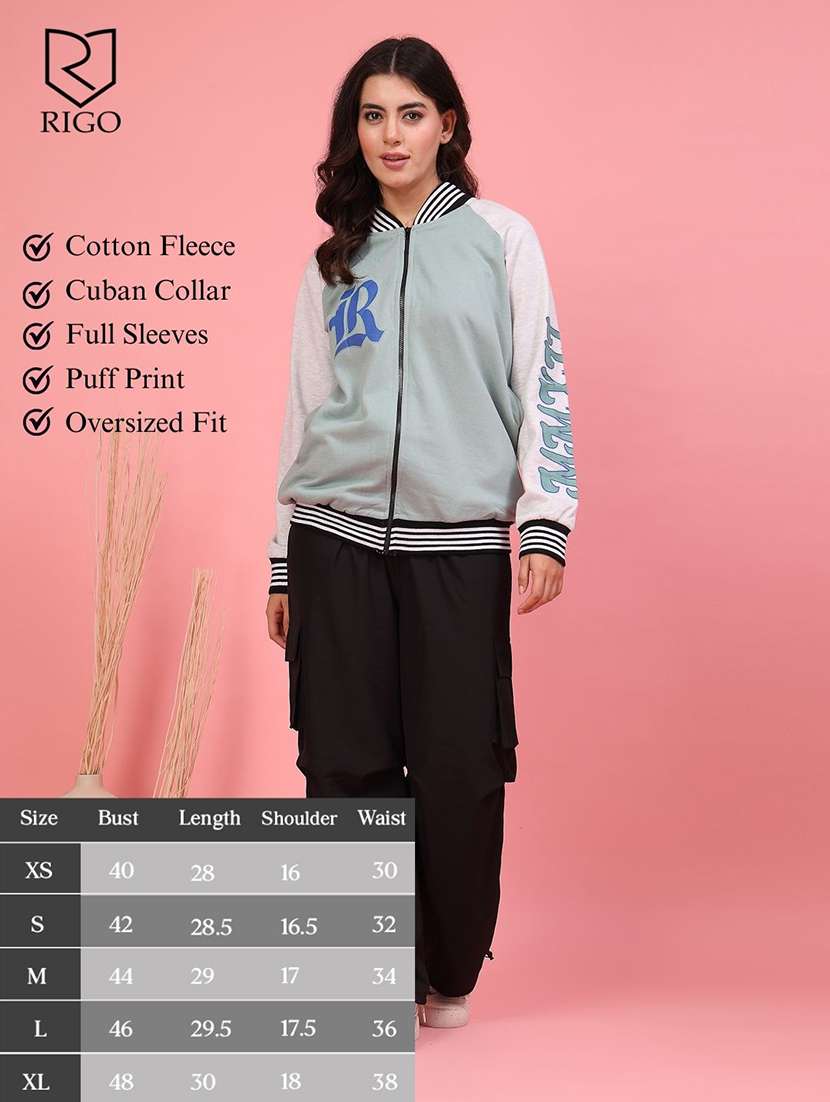 women printed oversized varsity jacket - 21600125 -  Standard Image - 4