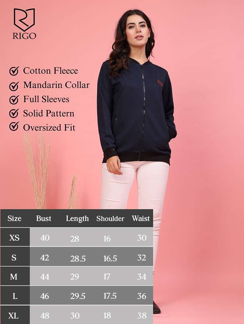 women navy blue solid long sleeve regular jacket - 21600129 -  Standard Image - 4