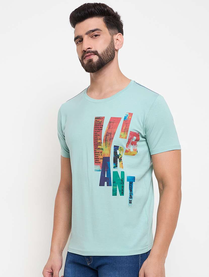 men front print short sleeve t-shirt - 21600424 -  Standard Image - 1