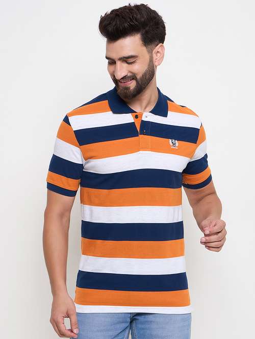 men short sleeves striped polo t-shirt - 21600430 -  Standard Image - 0