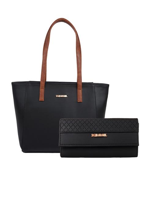 women black pu combo handbag - 21600595 -  Standard Image - 0