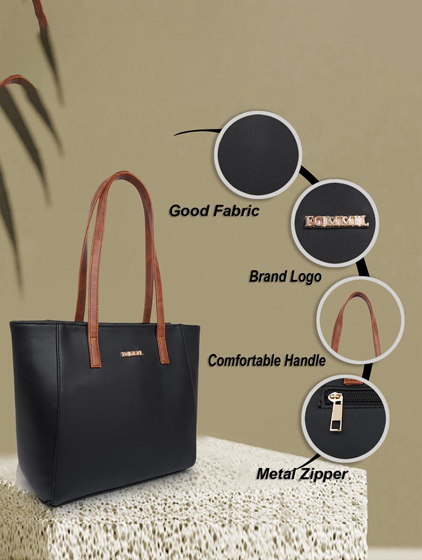 women black pu combo handbag - 21600595 - Standard Image - 4