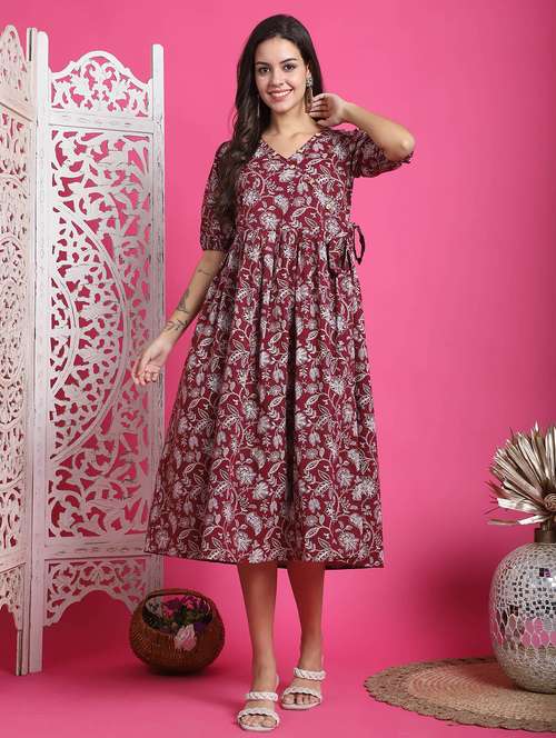 women red printed a-line dress - 21600615 -  Standard Image - 0