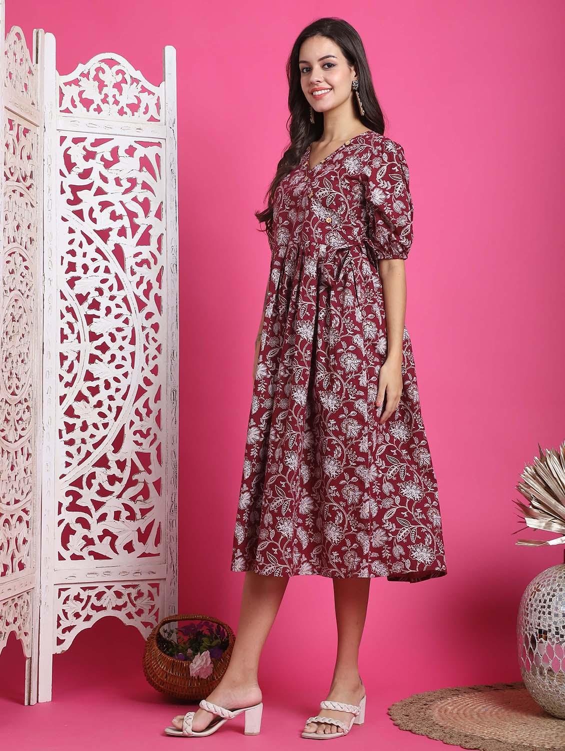 women red printed a-line dress - 21600615 -  Standard Image - 1