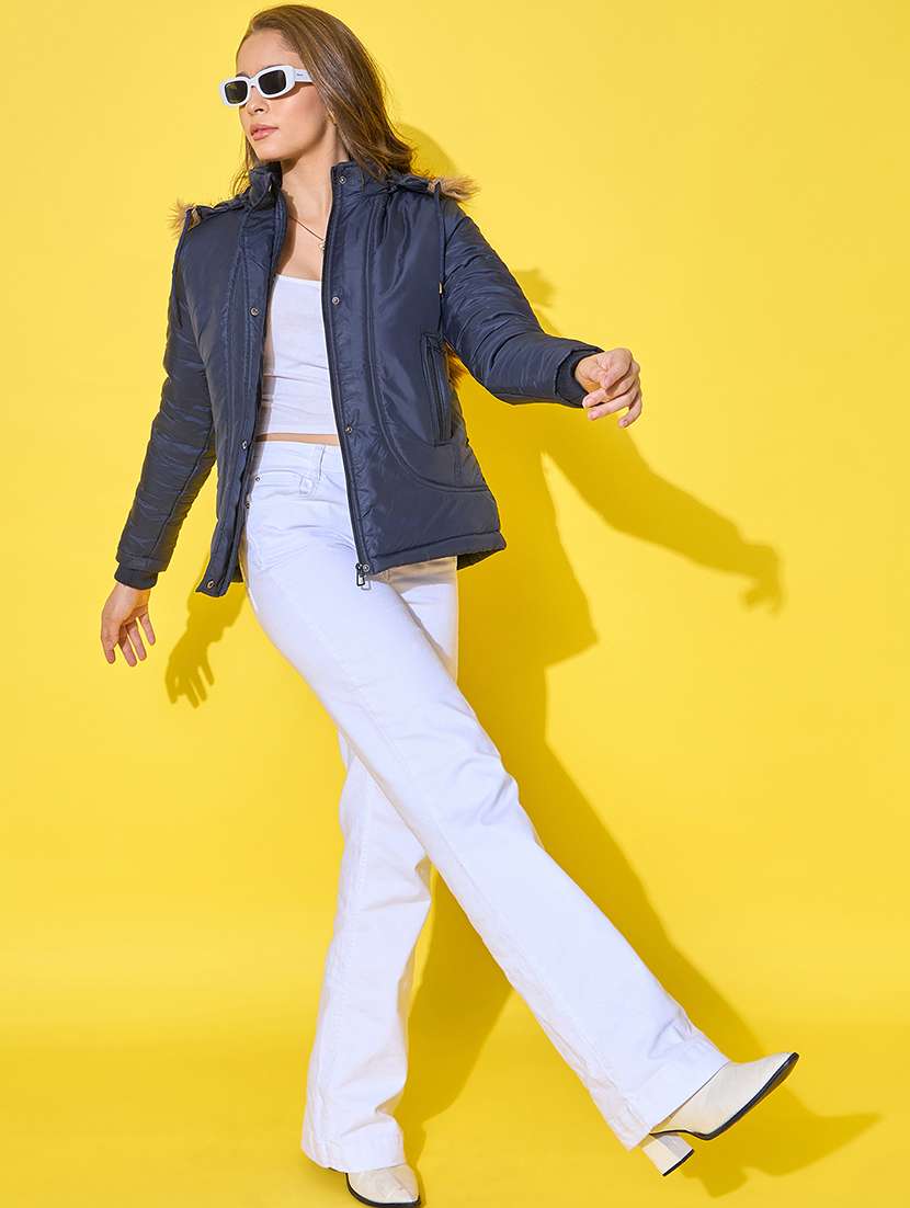 women solid long sleeve quilted jacket  - 21601023 -  Standard Image - 4