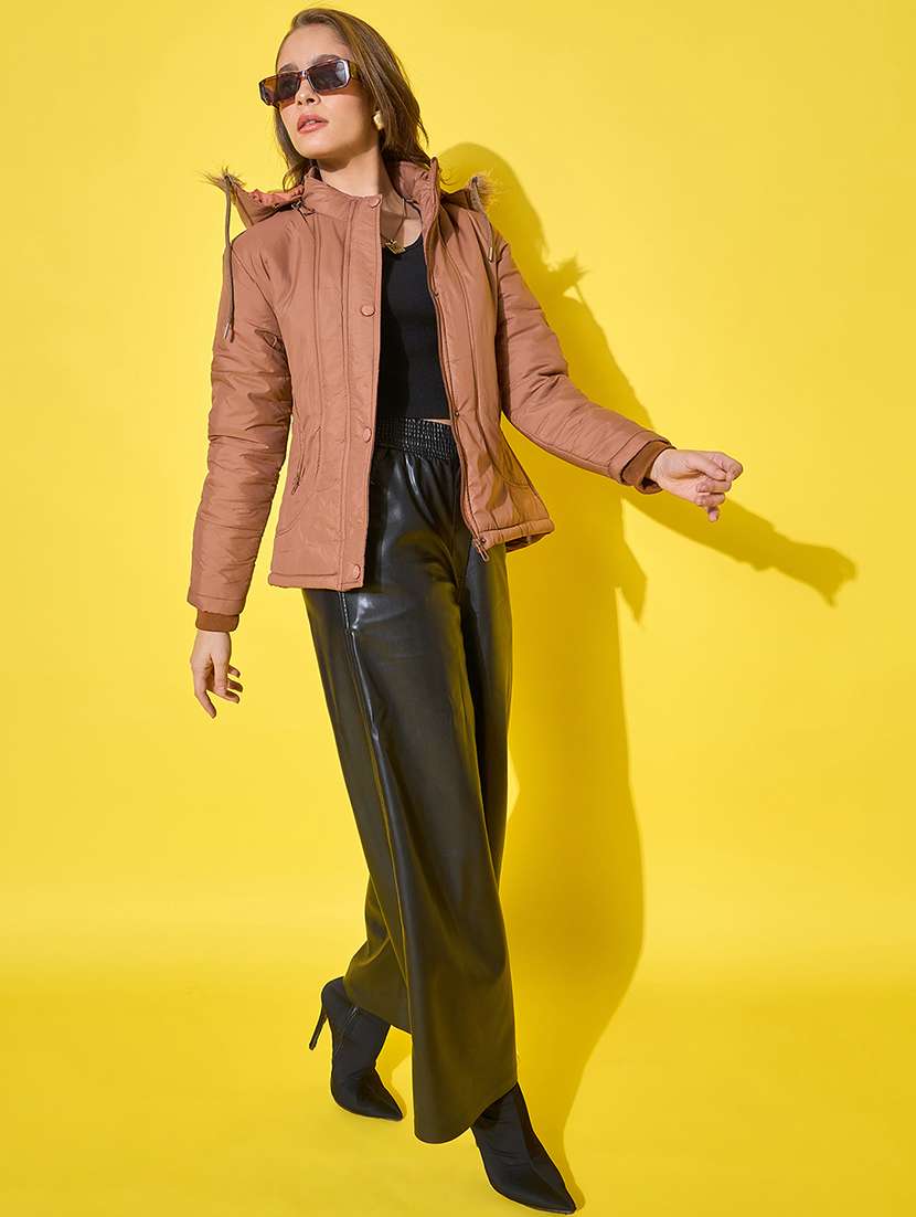 women solid long sleeve quilted jacket  - 21601025 -  Standard Image - 4