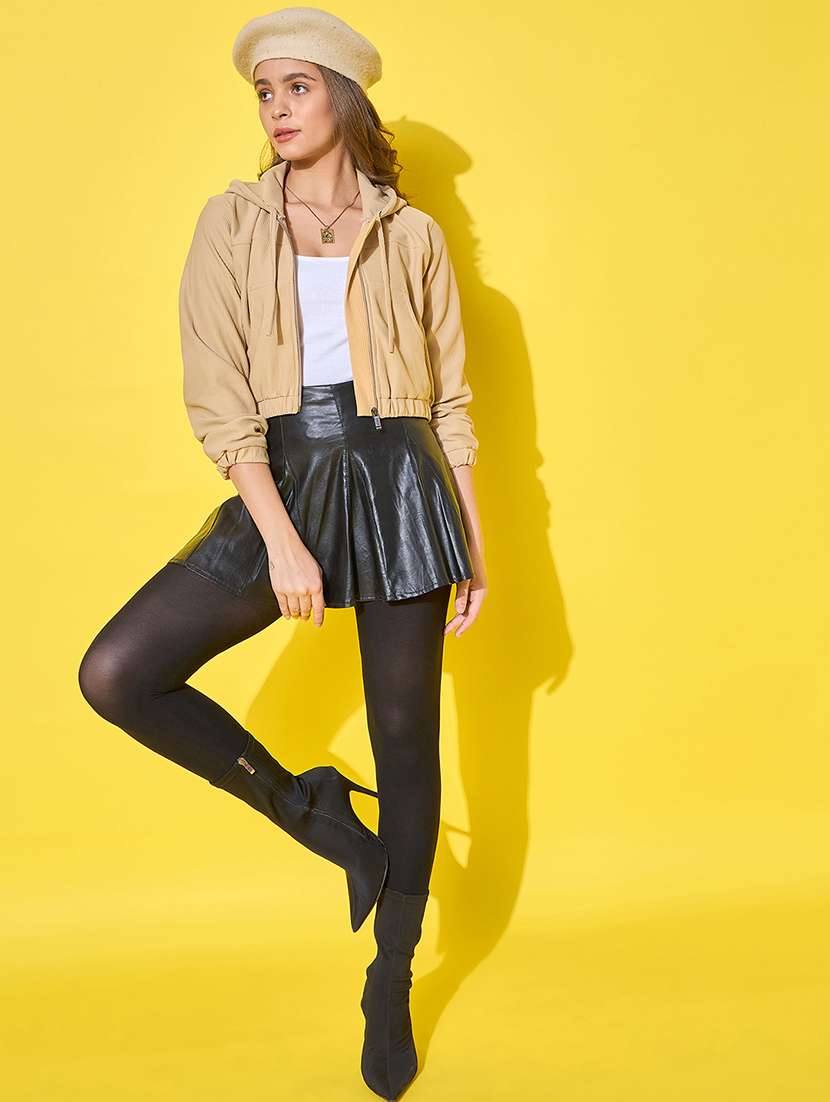 beige cotton polyester blend hoodie jacket - 21601027 -  Standard Image - 4