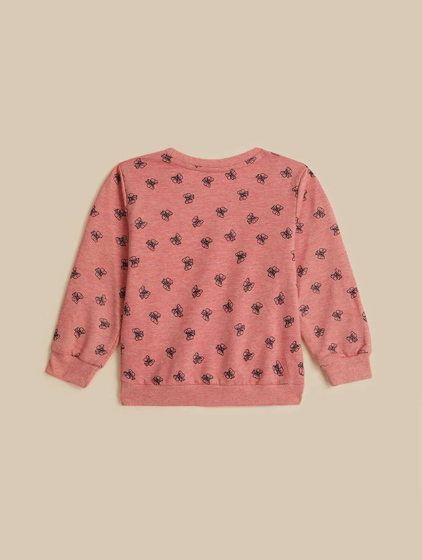 Kids Peach Printed Front Print Sweatshirt - 21601041 -  Standard Image - 1