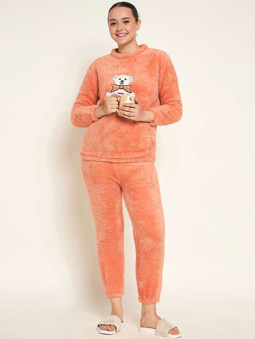 women long sleeve self-designed pyjama nightwear set - 21601315 -  Standard Image - 4