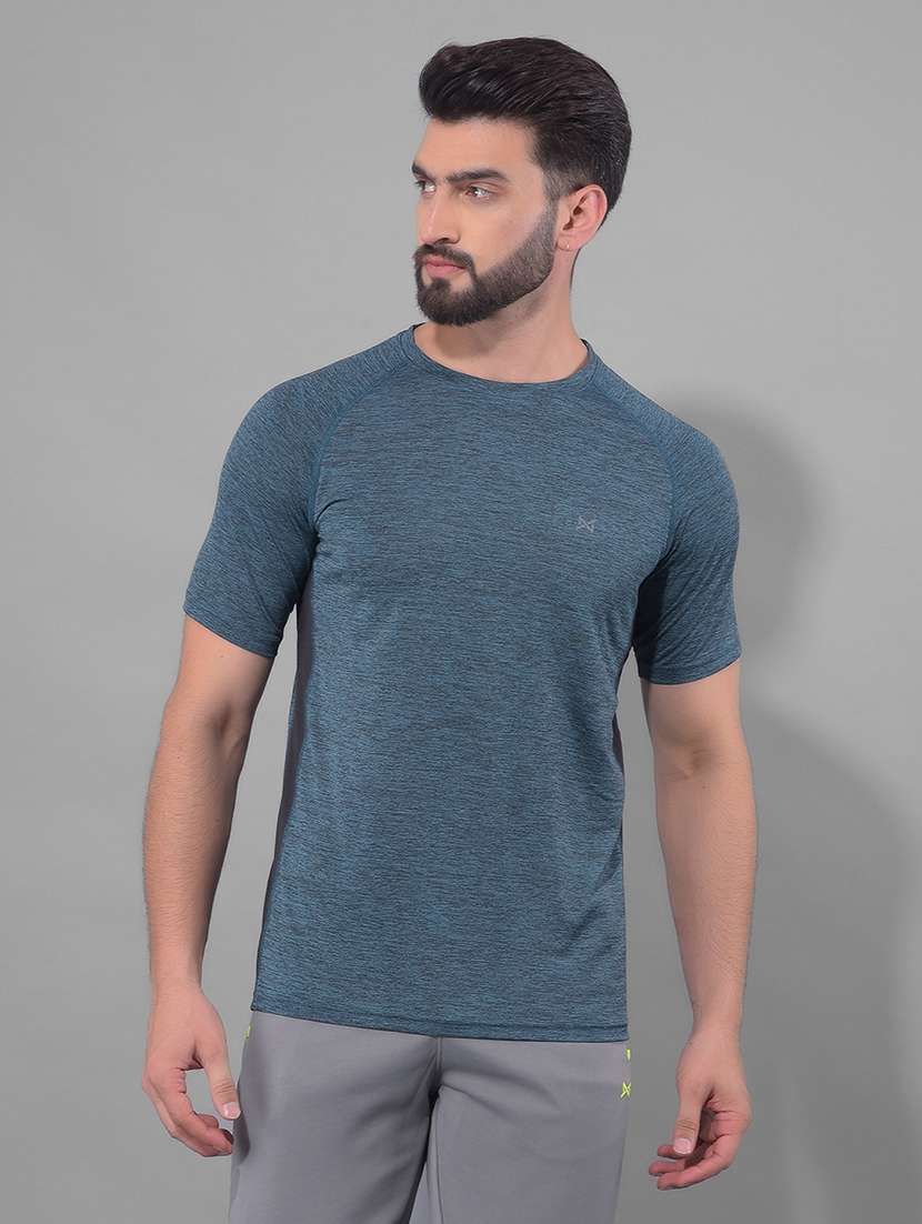 men round neck plain sports t-shirt - 21601387 -  Zoom Image - 0