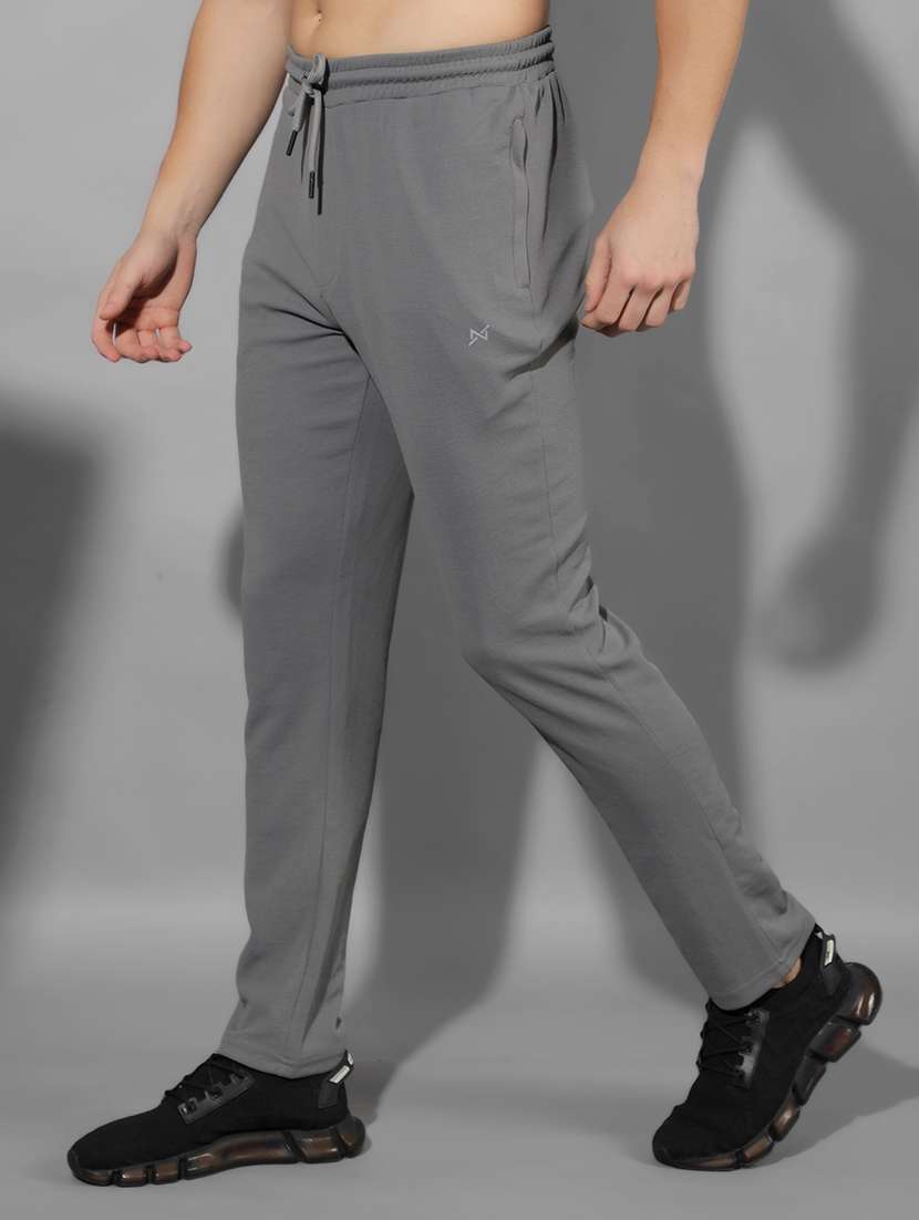 men mid rise solid full length track pant - 21601442 -  Standard Image - 1