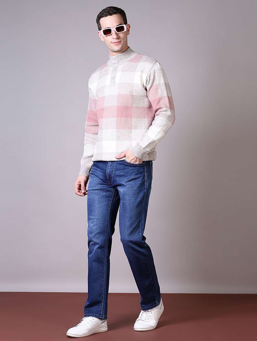 men checkered long sleeves pullover - 21606391 -  Standard Image - 4