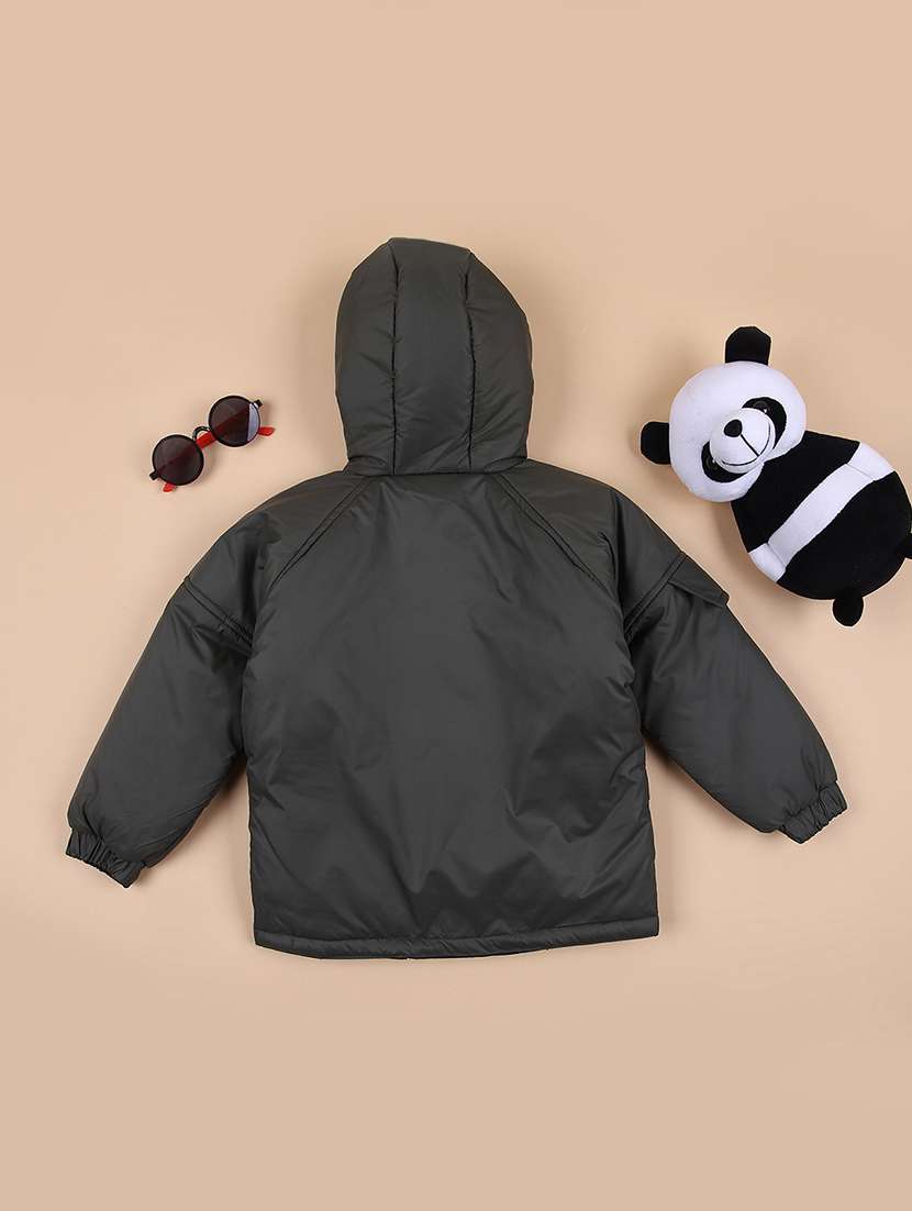 boys grey solid long sleeve bomber jacket - 21606405 -  Standard Image - 1