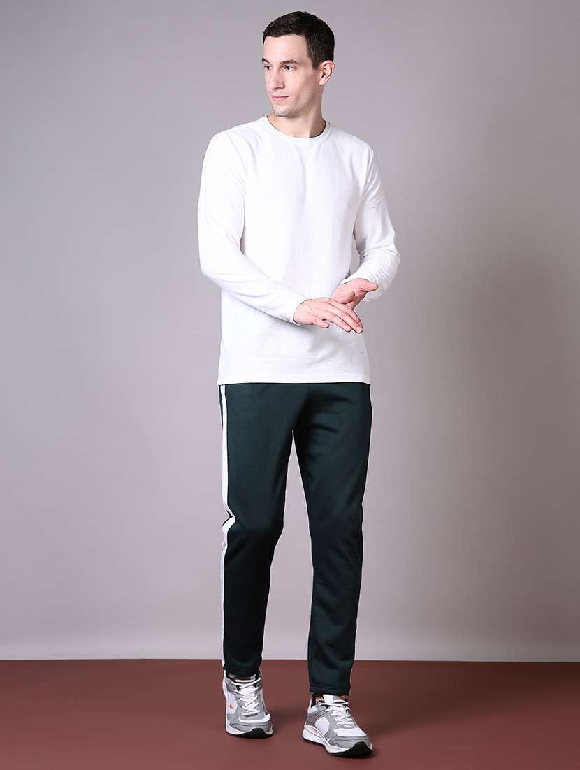 men mid rise side taped ankle length track pant - 21606433 -  Standard Image - 4