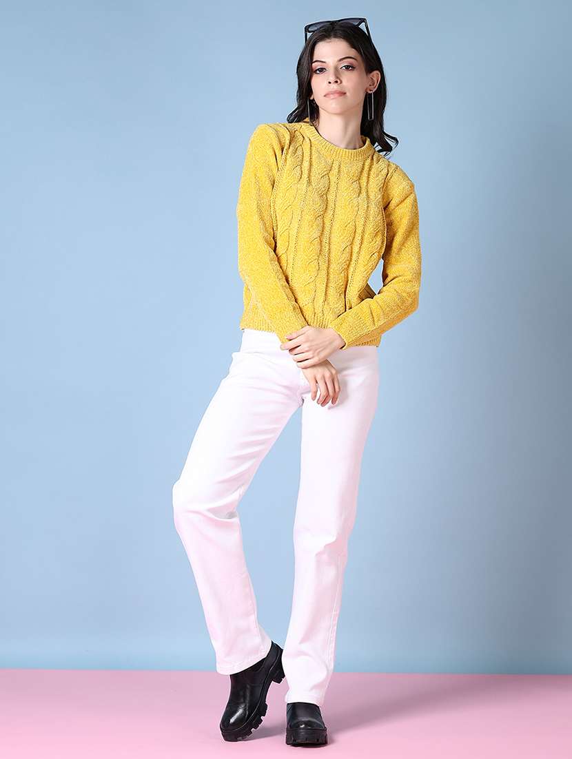 women long sleeves self design pullover - 21606547 -  Standard Image - 4