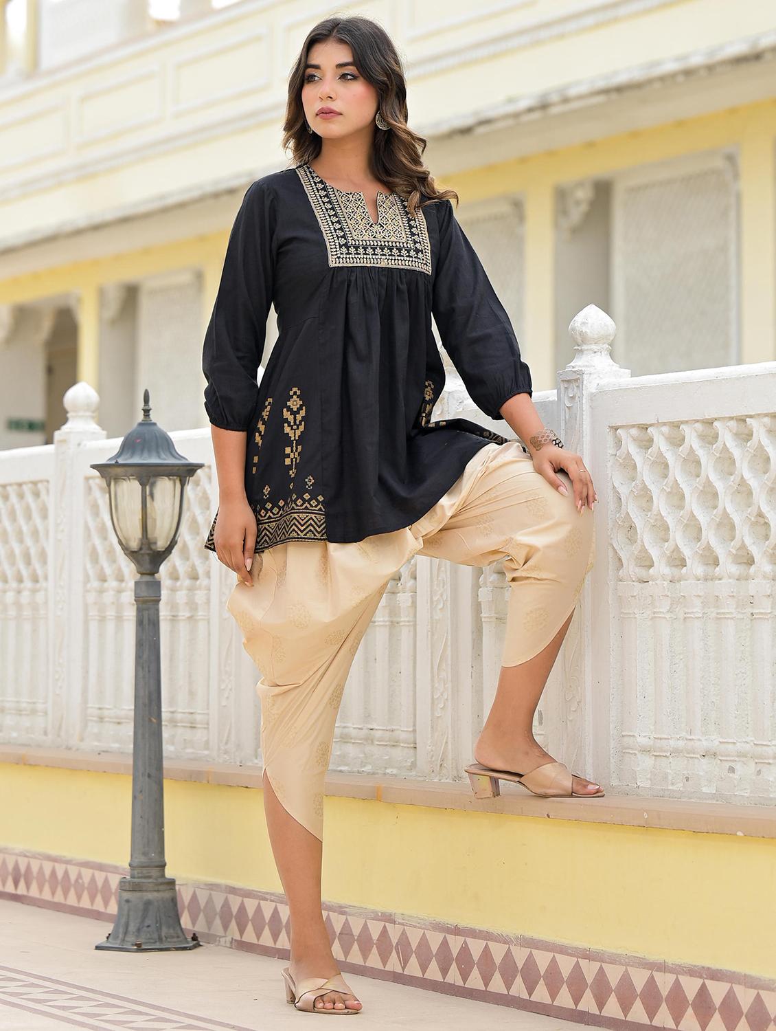 women embroidered three quarter sleeves co-ord set - 21606756 - Standard Image - 1