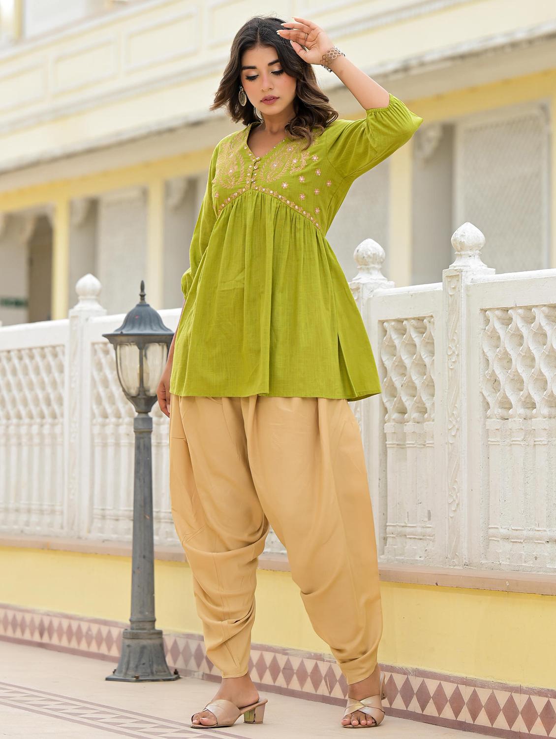 women embroidered three quarter sleeves co-ord set - 21606758 - Standard Image - 1