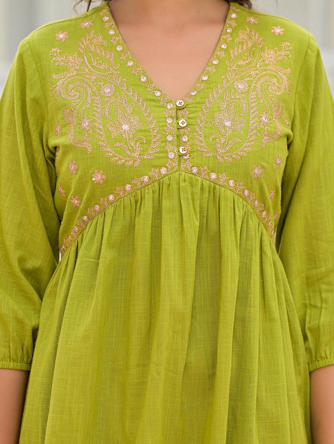 women embroidered three quarter sleeves co-ord set - 21606758 - Standard Image - 6