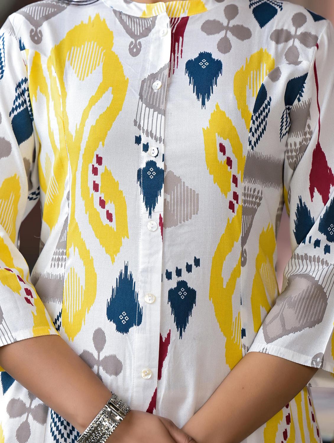 women printed three quarter sleeves a-line kurta - 21606785 - Standard Image - 6