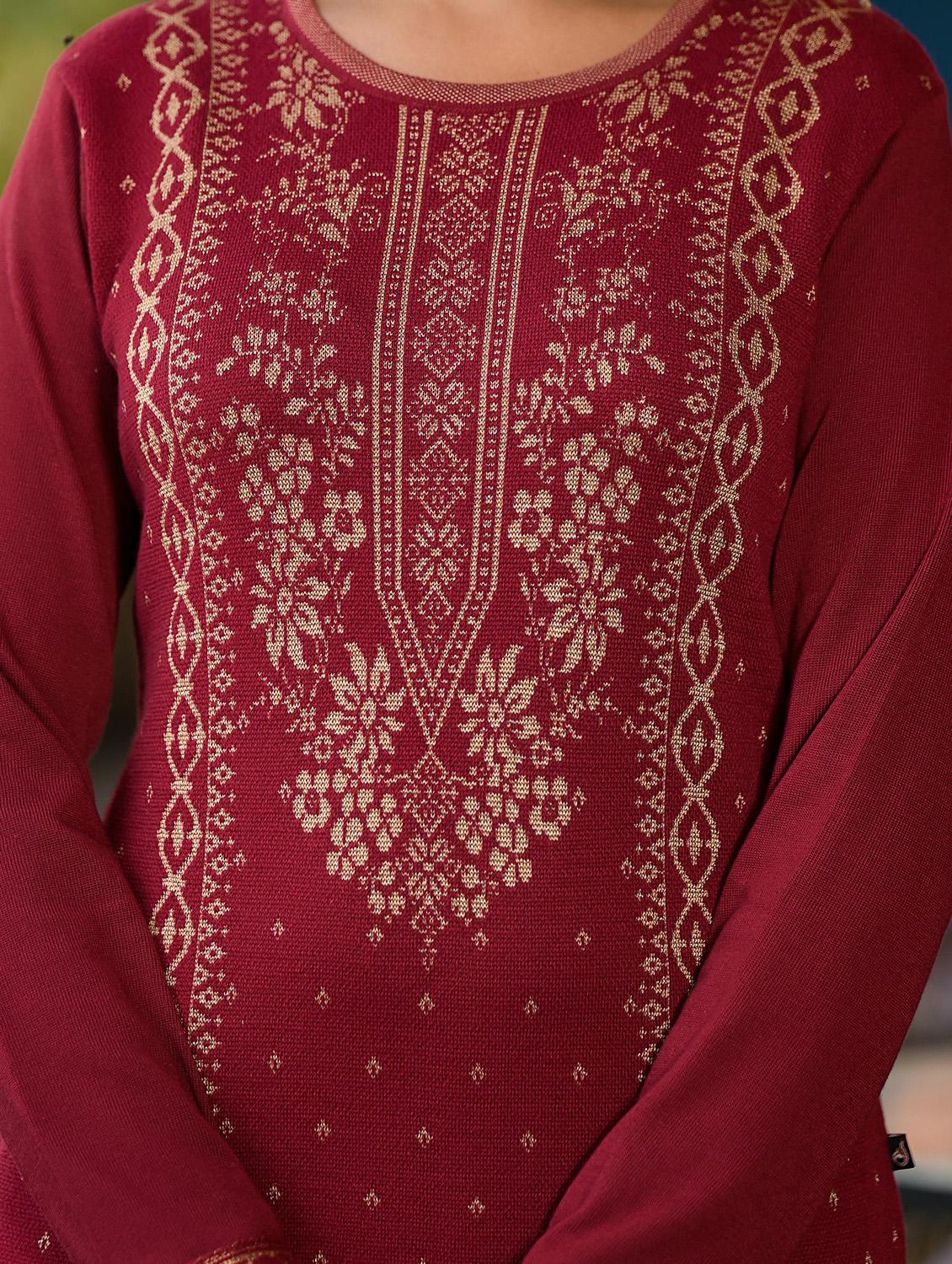 women self design long sleeves straight kurta - 21606796 - Standard Image - 6