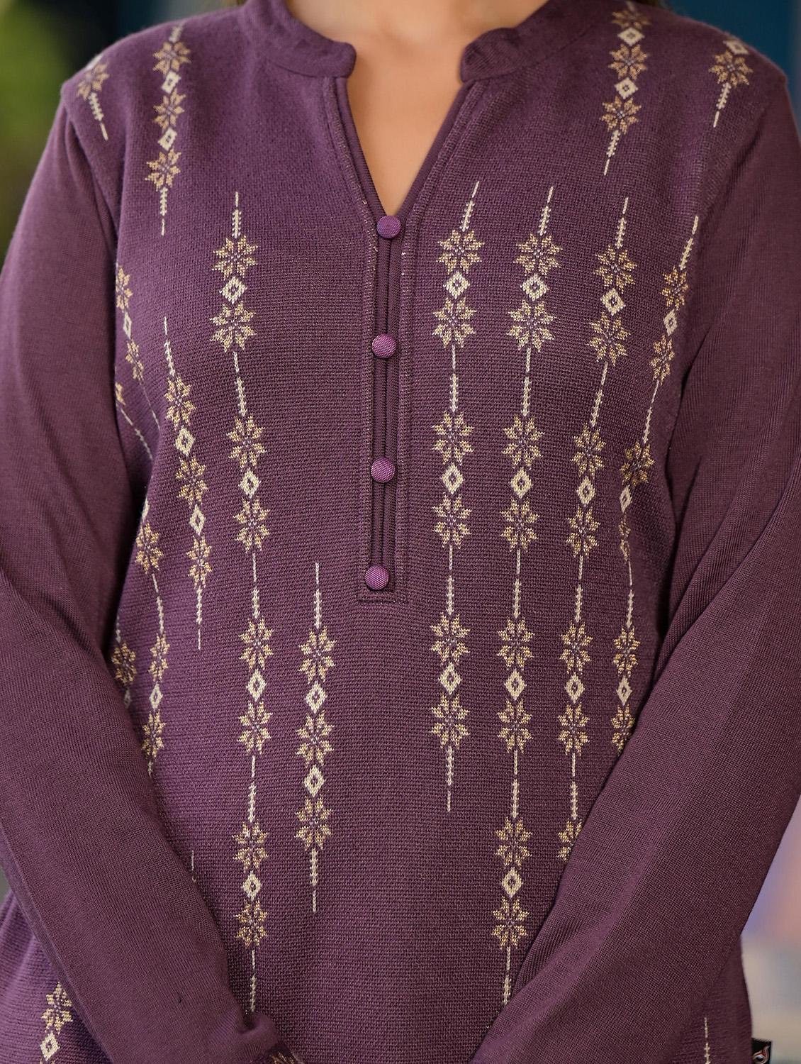 women self design long sleeves straight kurta - 21606799 - Standard Image - 6