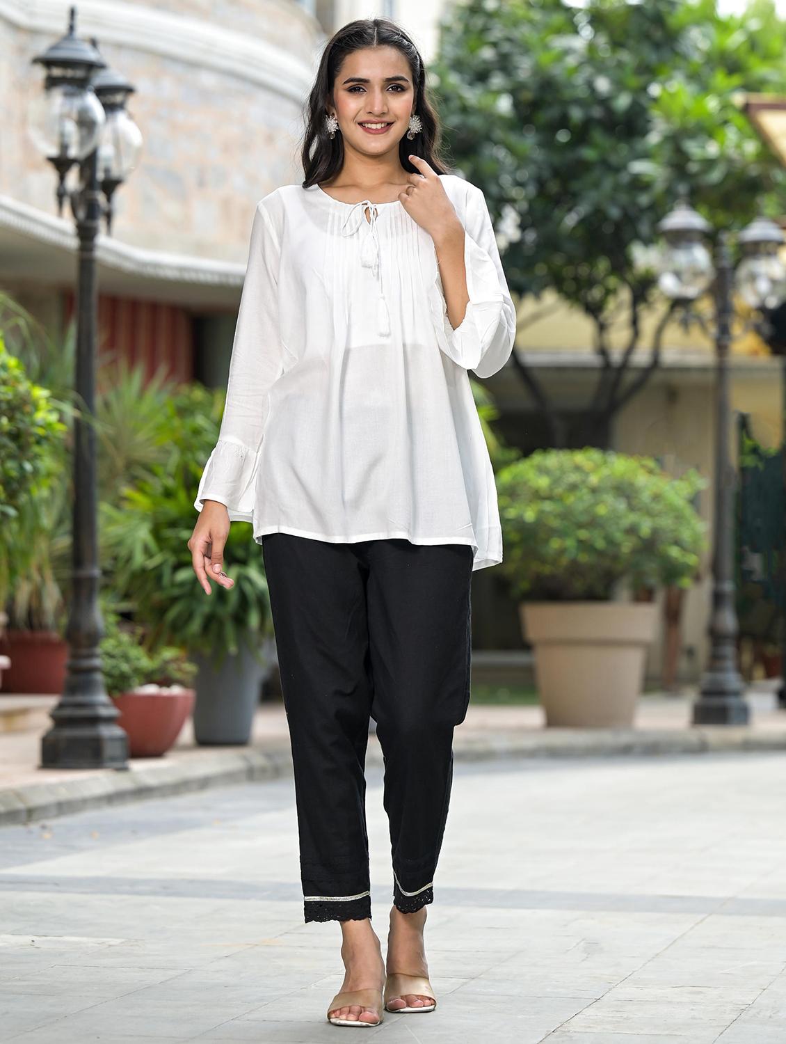 women solid long sleeves straight kurta - 21606818 - Standard Image - 4