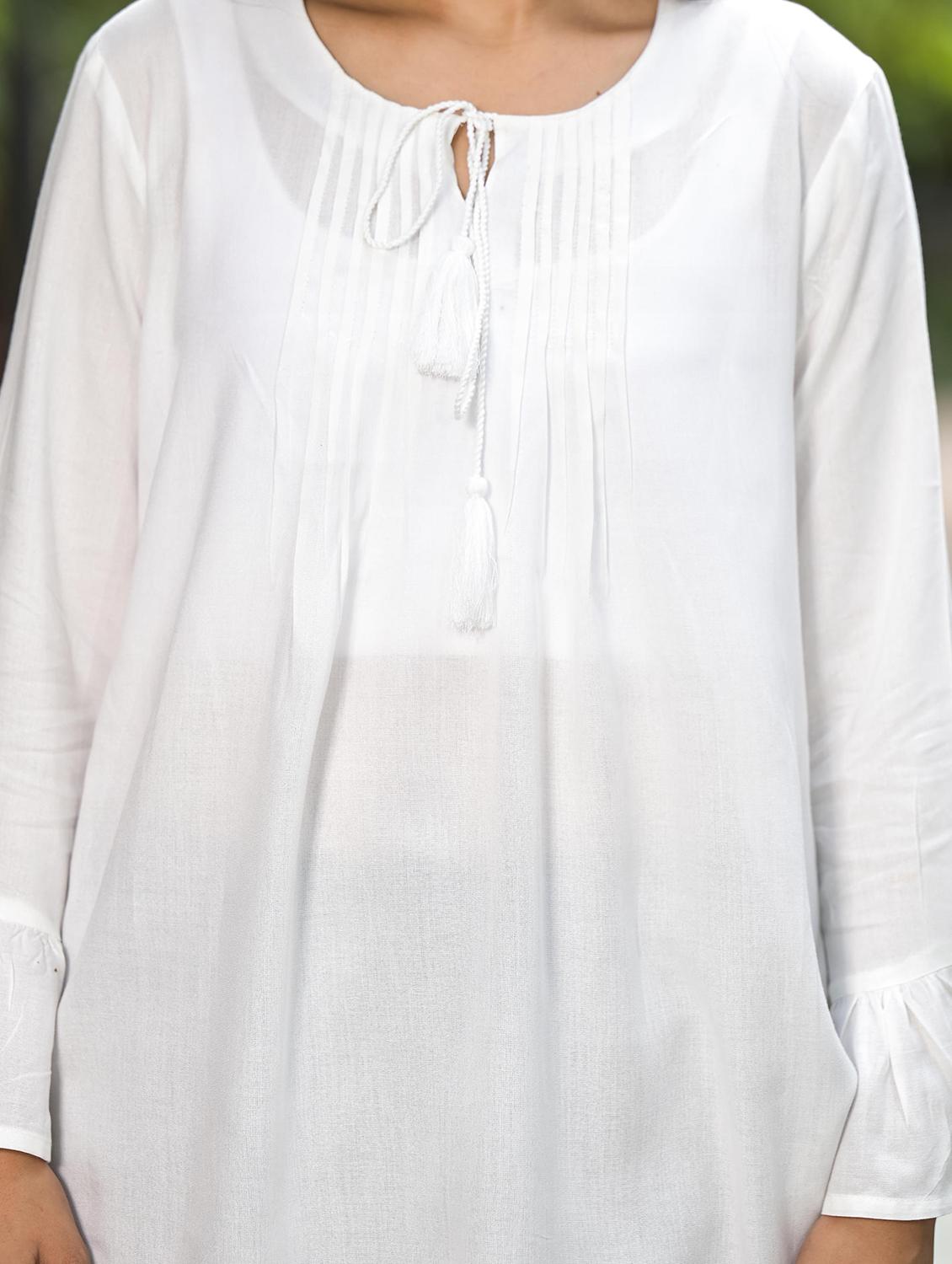 women solid long sleeves straight kurta - 21606818 - Standard Image - 6