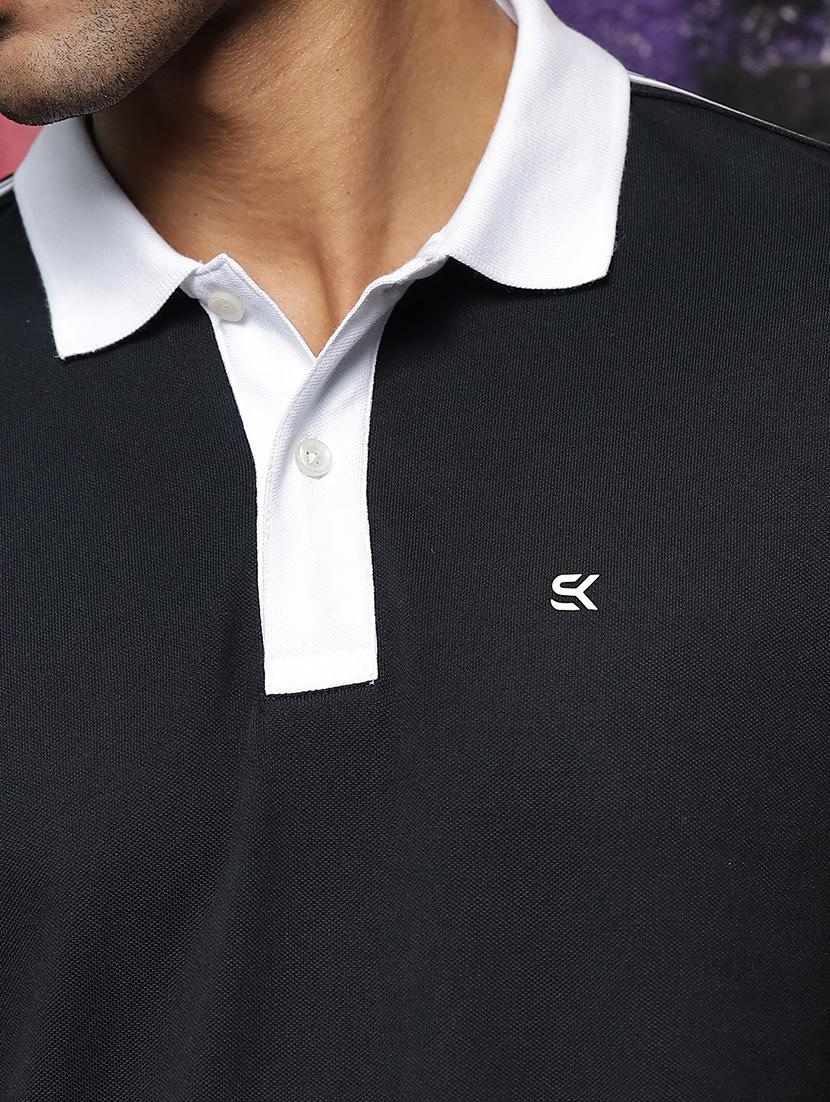 men solid taped polo neck t-shirt - 21606833 - Standard Image - 4