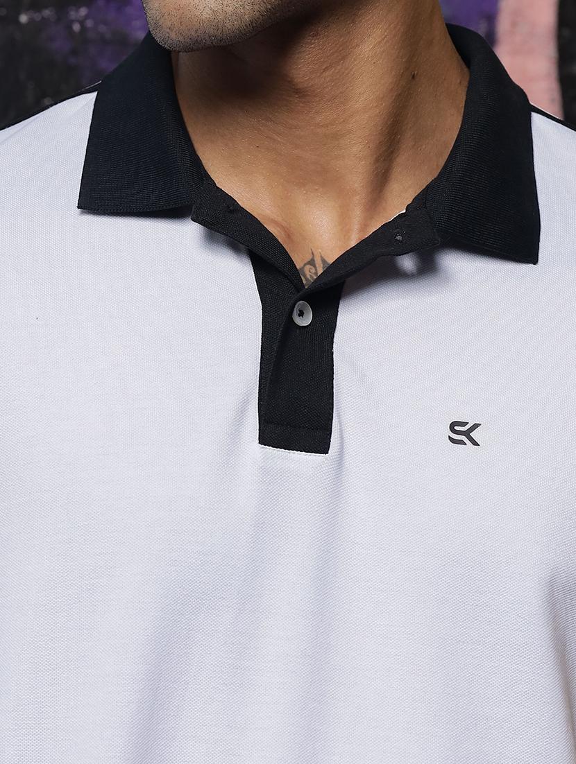 men solid taped polo neck t-shirt - 21606834 - Standard Image - 4