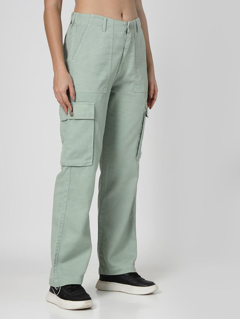 women sea green solid cargo - 21606867 -  Standard Image - 1