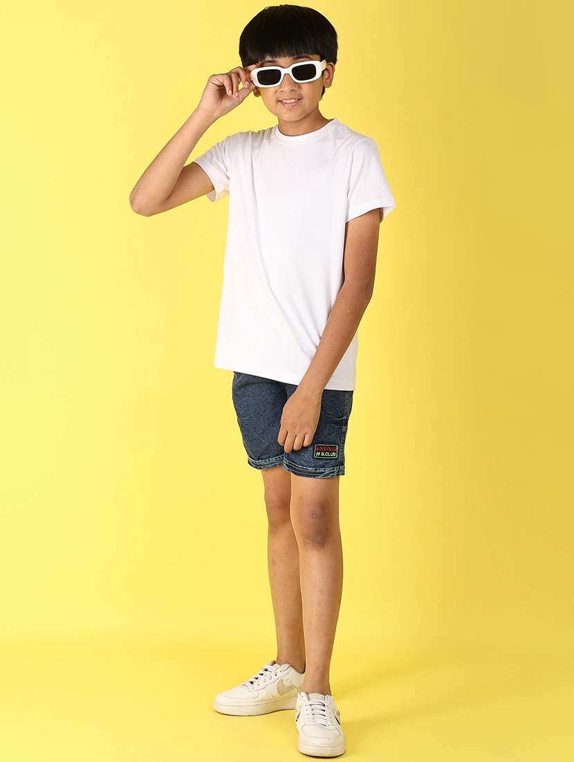 boys solid mid rise shorts with drawstring - 21606965 -  Standard Image - 4