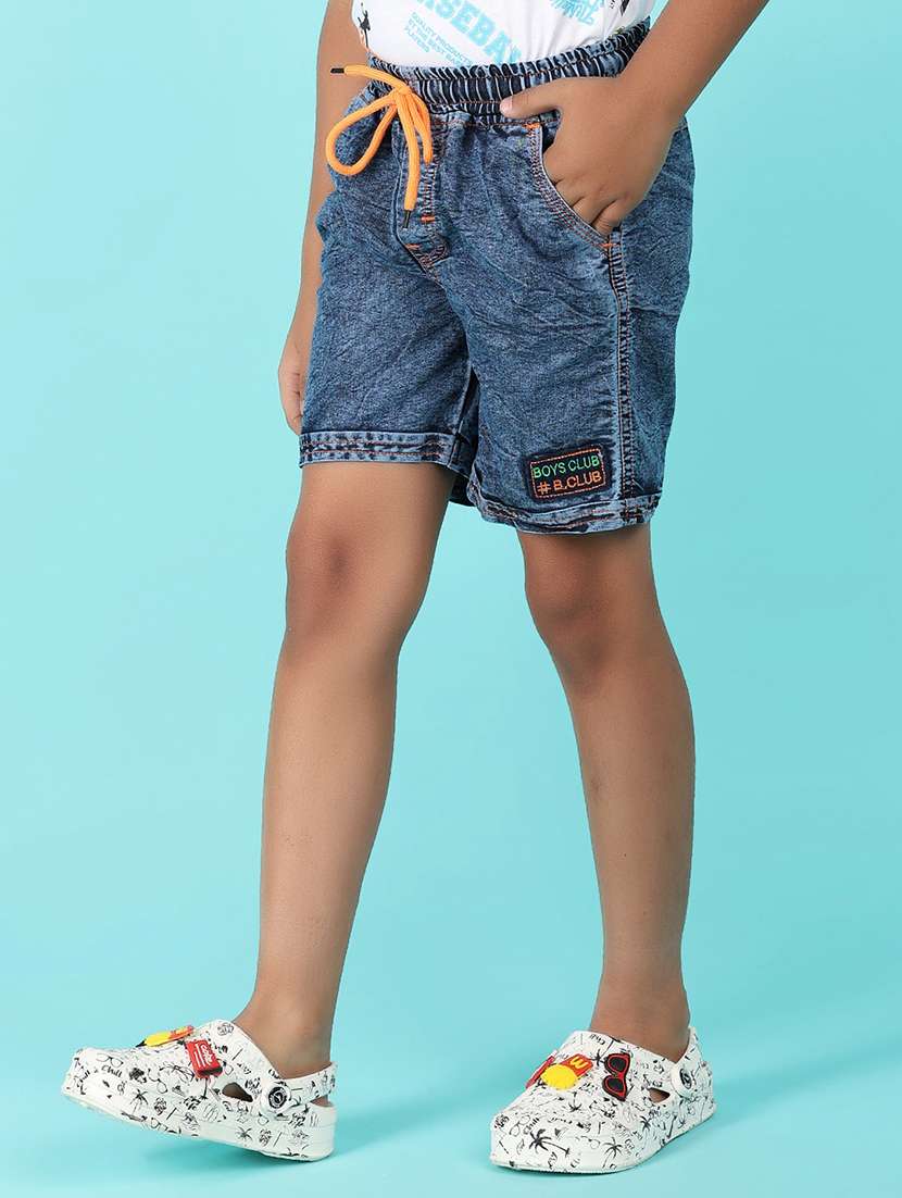 boys solid mid rise shorts with drawstring - 21606966 -  Standard Image - 1