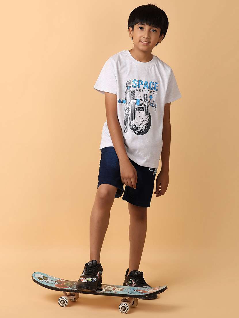 boys printed mid rise shorts with drawstring - 21606987 -  Standard Image - 4