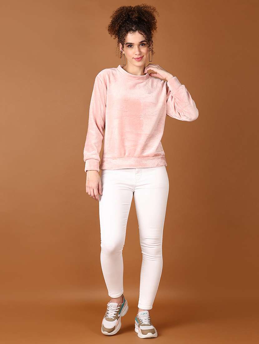 women long sleeves plain sweatshirt - 21606994 -  Standard Image - 4