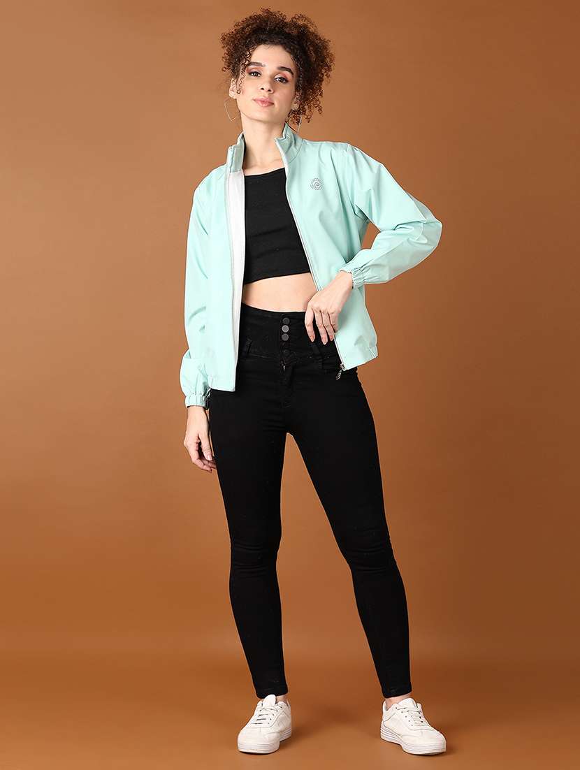 women long sleeves solid windcheater jacket - 21607022 -  Standard Image - 4