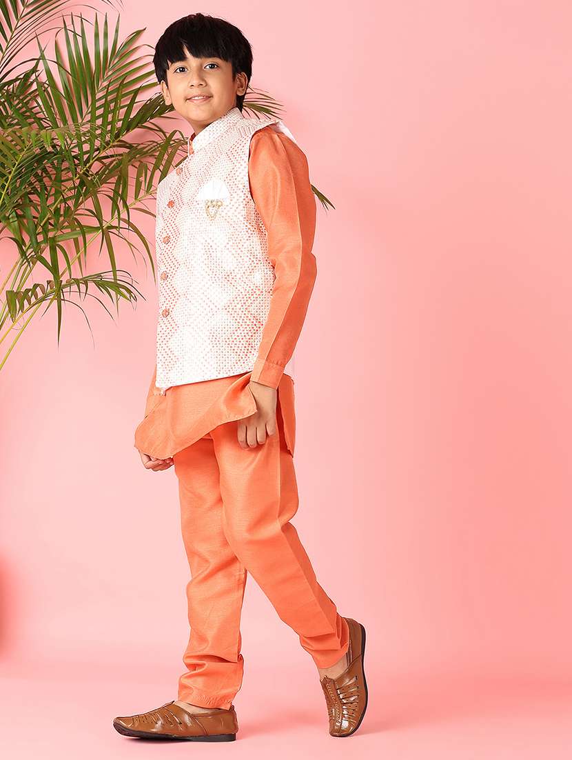 boys embroidered long sleeve sherwani  - 21607040 -  Standard Image - 1