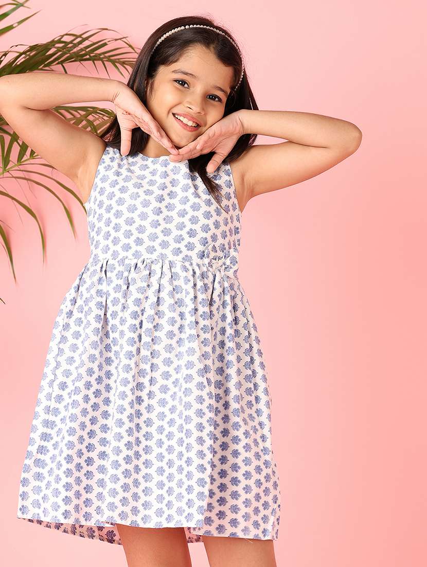 girls printed sleeveless cotton frock - 21607044 -  Standard Image - 4