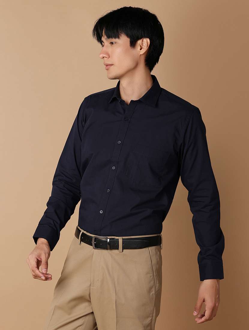 men solid long sleeve formal shirt - 21607215 -  Standard Image - 1