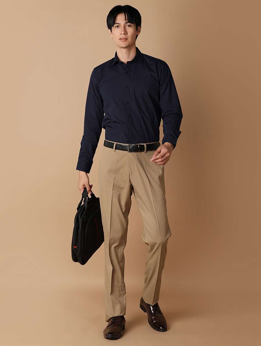 men solid long sleeve formal shirt - 21607215 -  Standard Image - 4