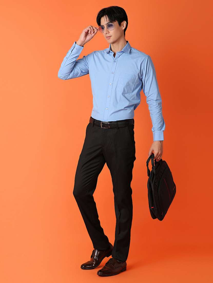 men solid long sleeve formal shirt - 21607224 -  Standard Image - 4