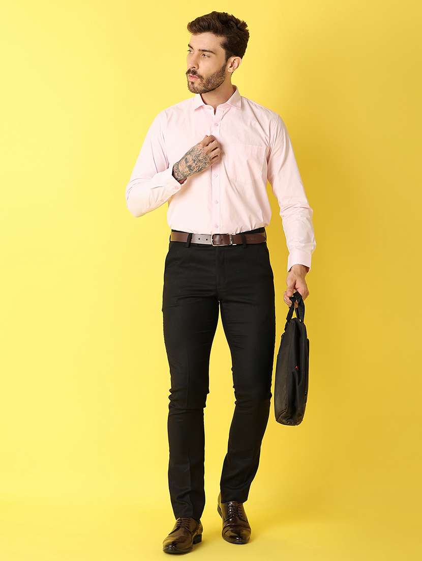 men solid long sleeve formal shirt - 21607232 -  Standard Image - 4