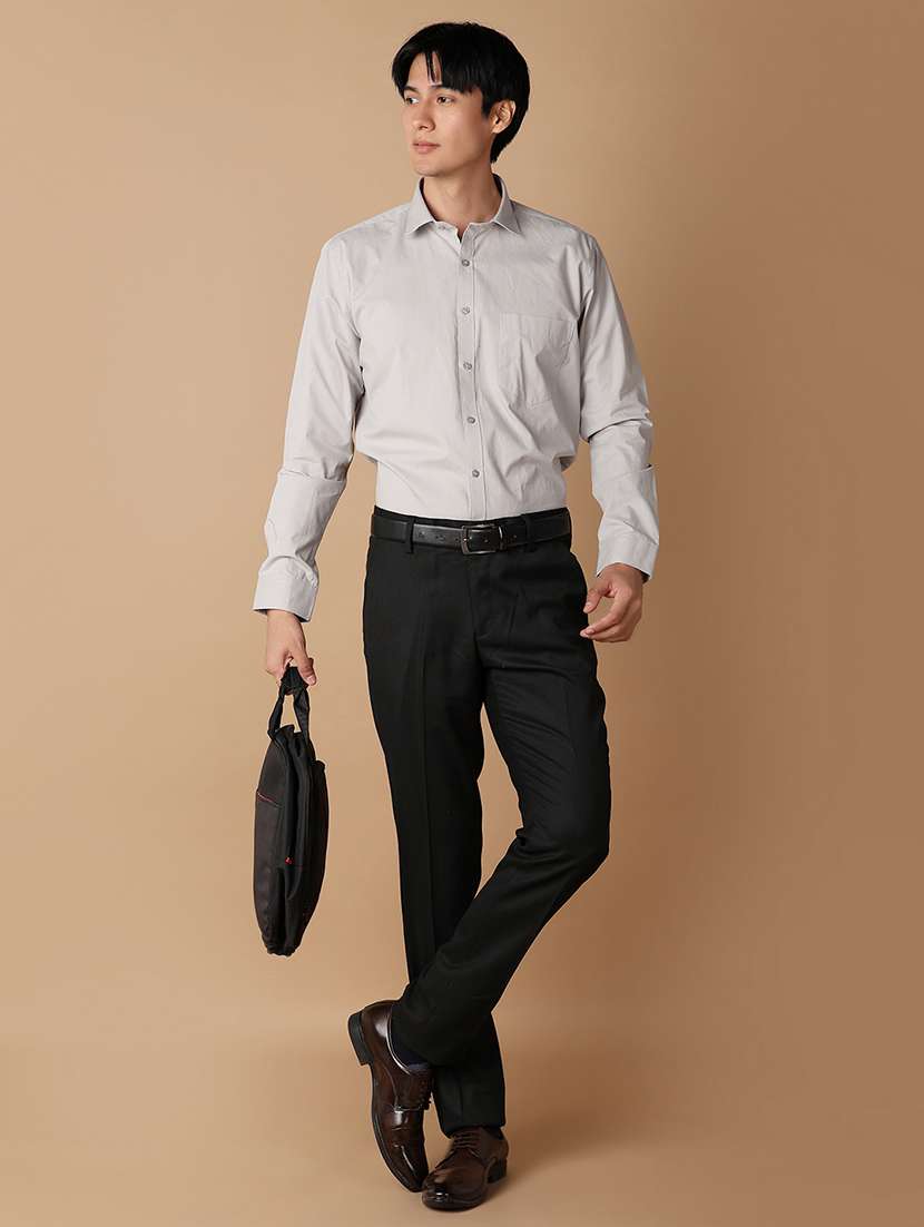 men solid long sleeve formal shirt - 21607233 -  Standard Image - 4