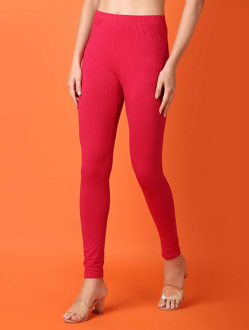 women solid mid rise legging - 21607276 -  Standard Image - 1