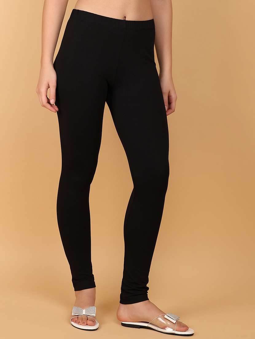 women solid mid rise legging - 21607286 -  Standard Image - 1